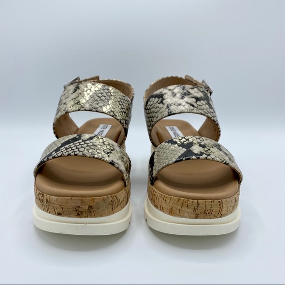 Steve Madden Gold Snake Brenda Wedge Sandal - Picture 5 of 15